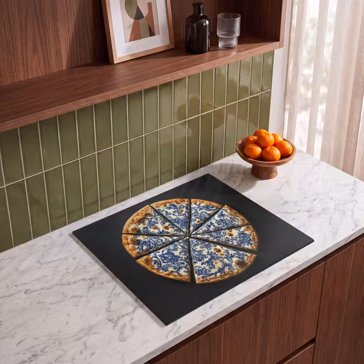 Inductie beschermer - Pizza - Eten - Delftsblauw — 8