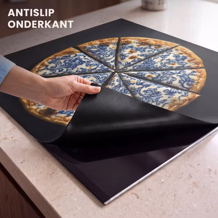 Inductie beschermer - Pizza - Eten - Delftsblauw — 9