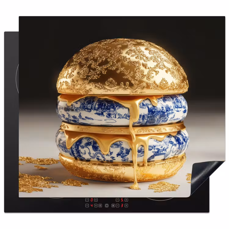 Inductie beschermer - Delftsblauw - Goud - Burger