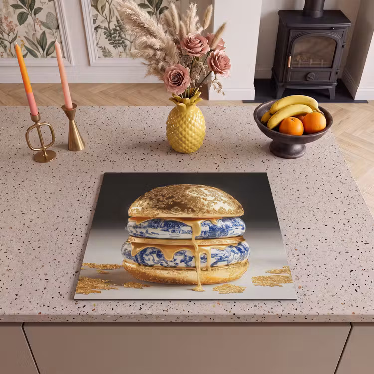 Inductie beschermer - Delftsblauw - Goud - Burger — 2