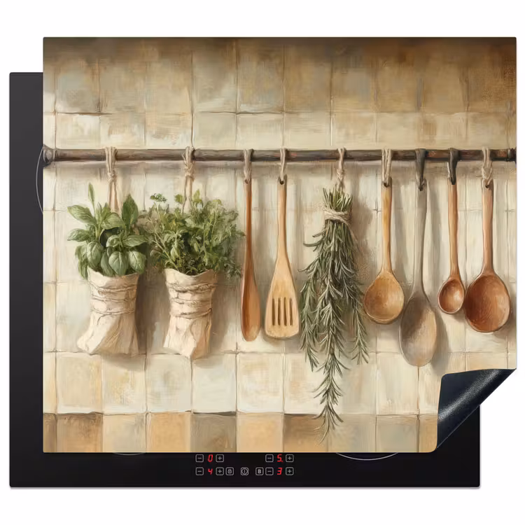 Inductie beschermer - Hout - Keukengerei - Stilleven - Tegels — 1