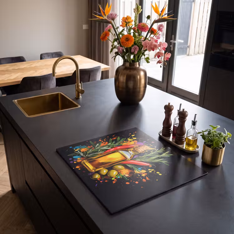 Inductie beschermer - Olijfolie - Graffiti - Peper - Olijven - Modern — 5