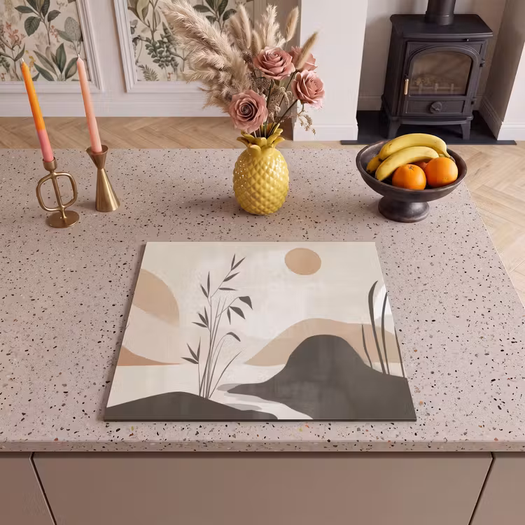 Inductie beschermer - Japandi - Landschap - Beige — 2