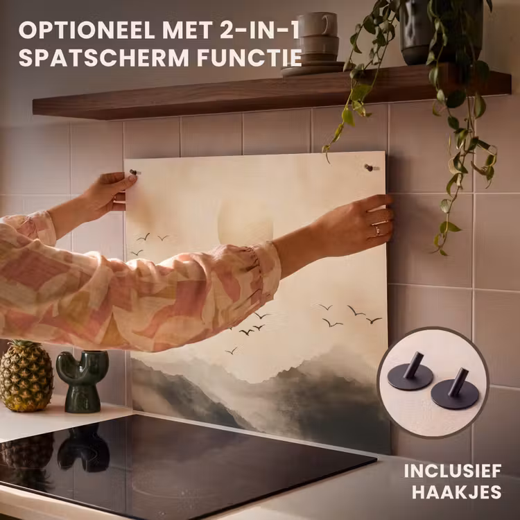 Inductie beschermer - Landschap - Japandi - vogel — 10