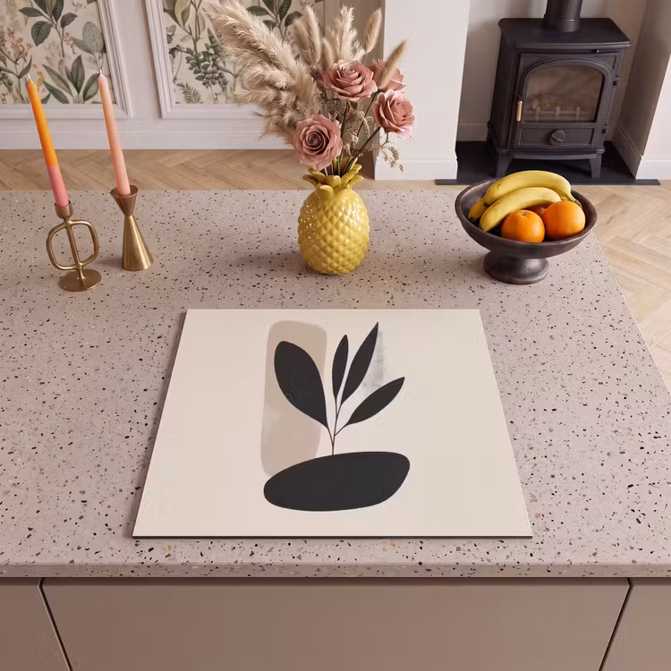 Inductie beschermer - Plant - Beige - Japandi — 2