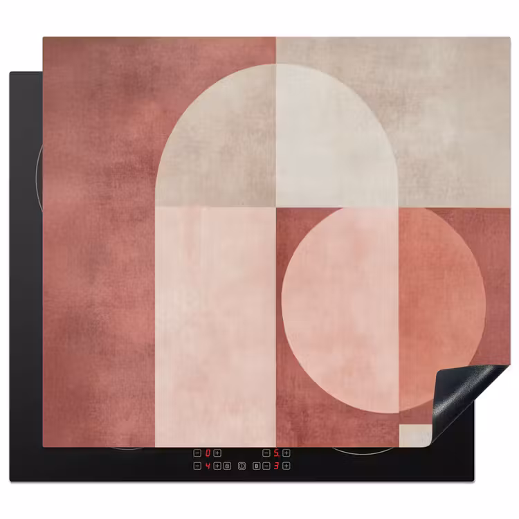 Inductie beschermer - Abstracte Geometrische Vormen Oudroze