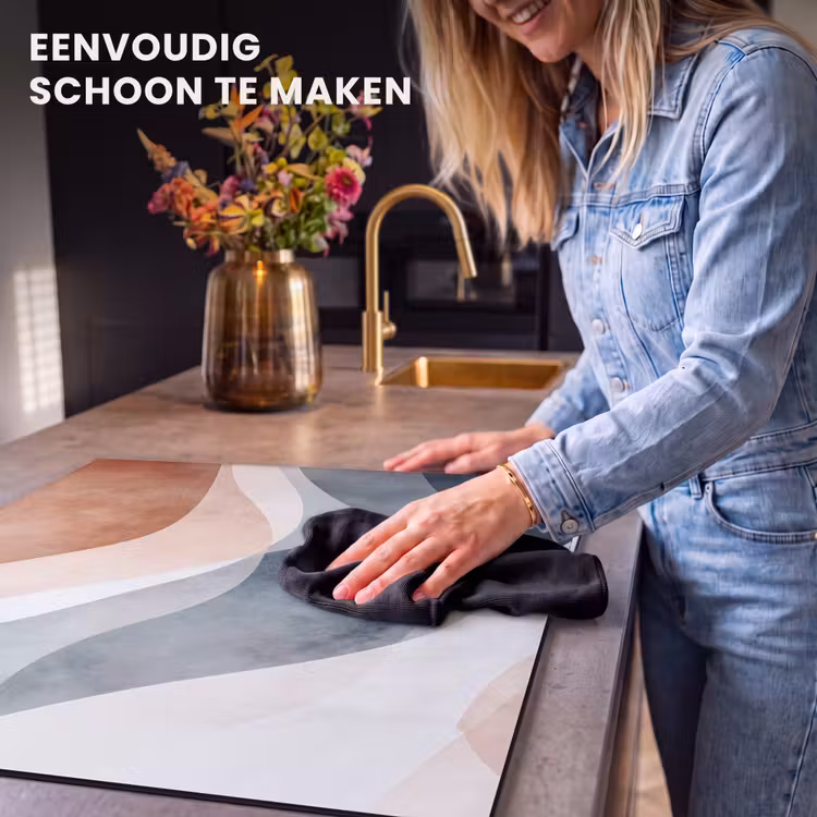Inductie beschermer - Abstracte Golvende Vormen Aquarel — 6