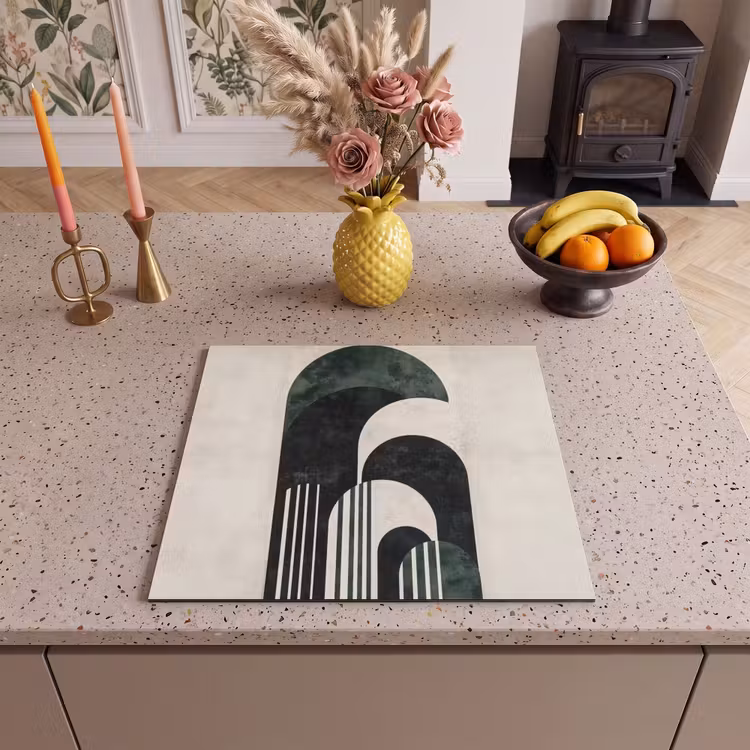Inductie beschermer - Abstracte Bogen Donkergroen — 2