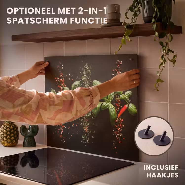 Inductie beschermer - Chilipepers - Basilicum - Blaadjes - Rood — 10