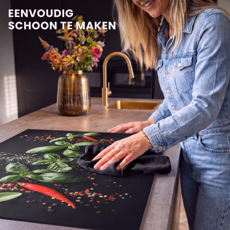 Inductie beschermer - Chilipepers - Basilicum - Blaadjes - Rood — 6