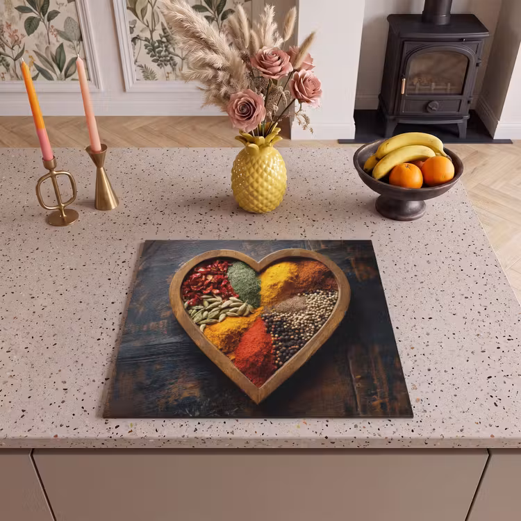 Inductie beschermer - Houten - Hart - Kleurrijke - Specerijen — 2