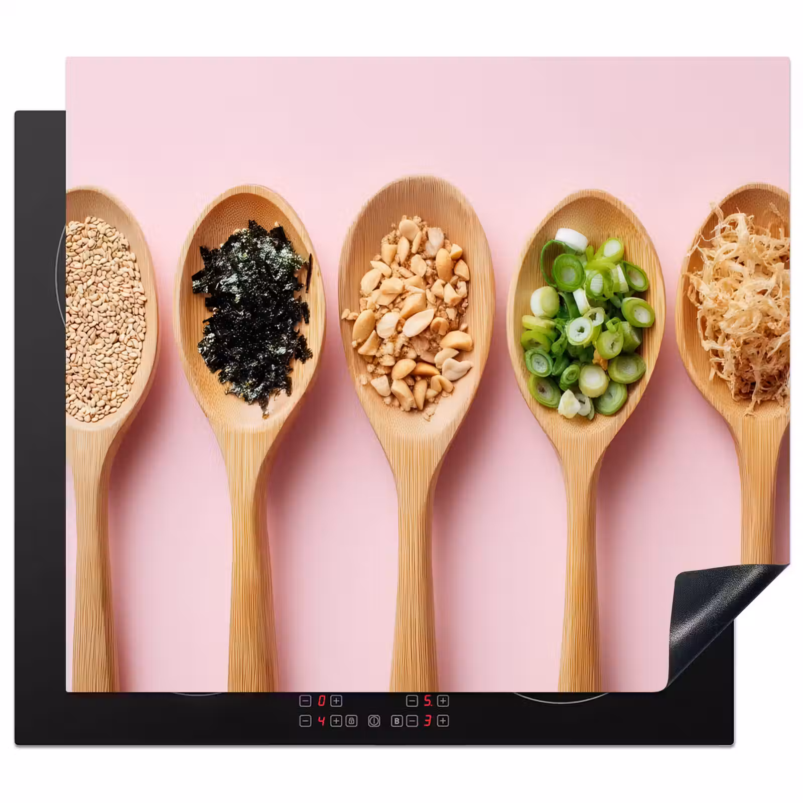 Inductie beschermer - Ingrediënten - Lepels - Hout - Roze — 1