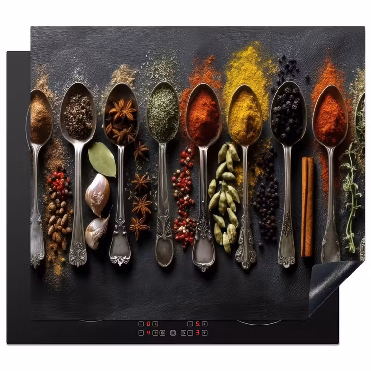 Inductie beschermer - Lepels - Specerijen - Kaneel - Chili
