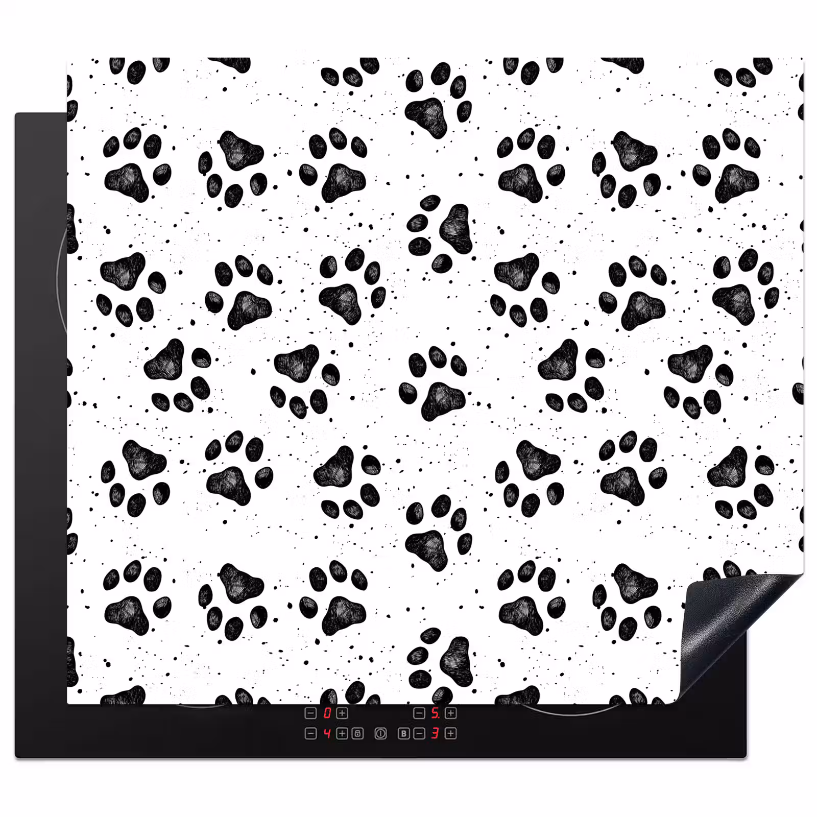 Inductie beschermer - Paw - Pattern -Black — 1