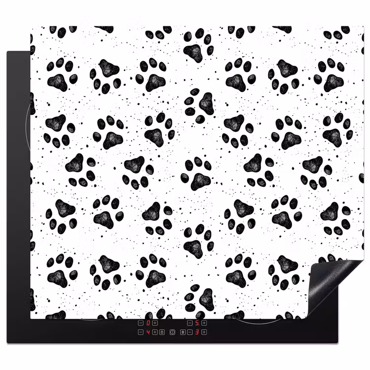 Inductie beschermer - Paw - Pattern -Black — 1