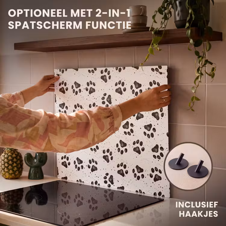 Inductie beschermer - Paw - Pattern -Black — 10