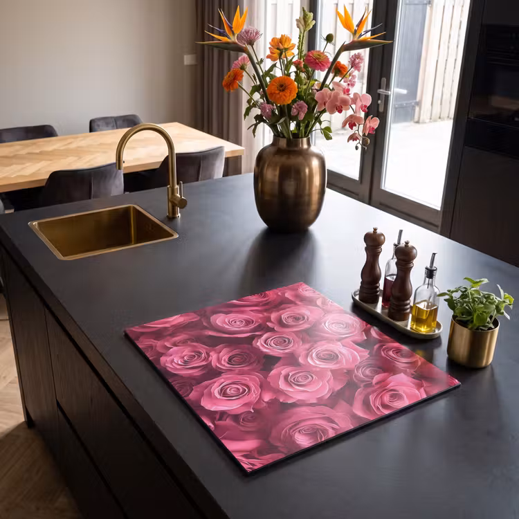 Inductie beschermer - Rozen - Pink - Bloem — 5