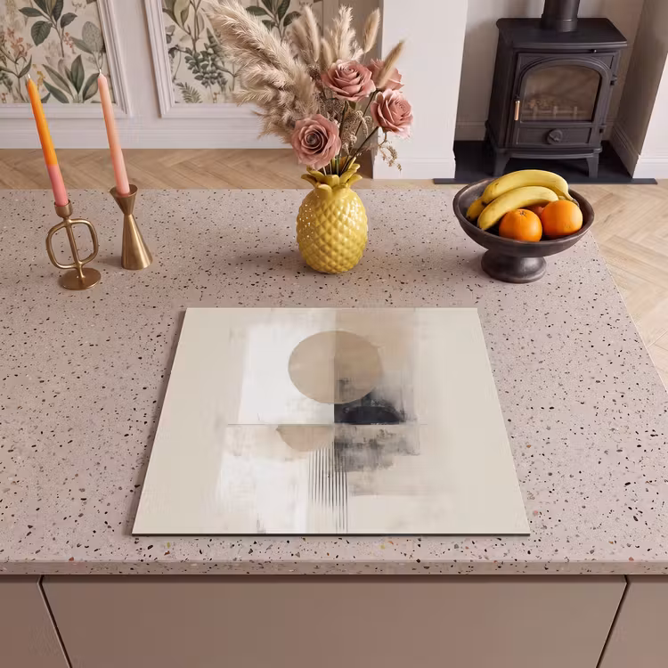 Inductie beschermer - Cirkel - Compositie - Diepte - Beige — 2