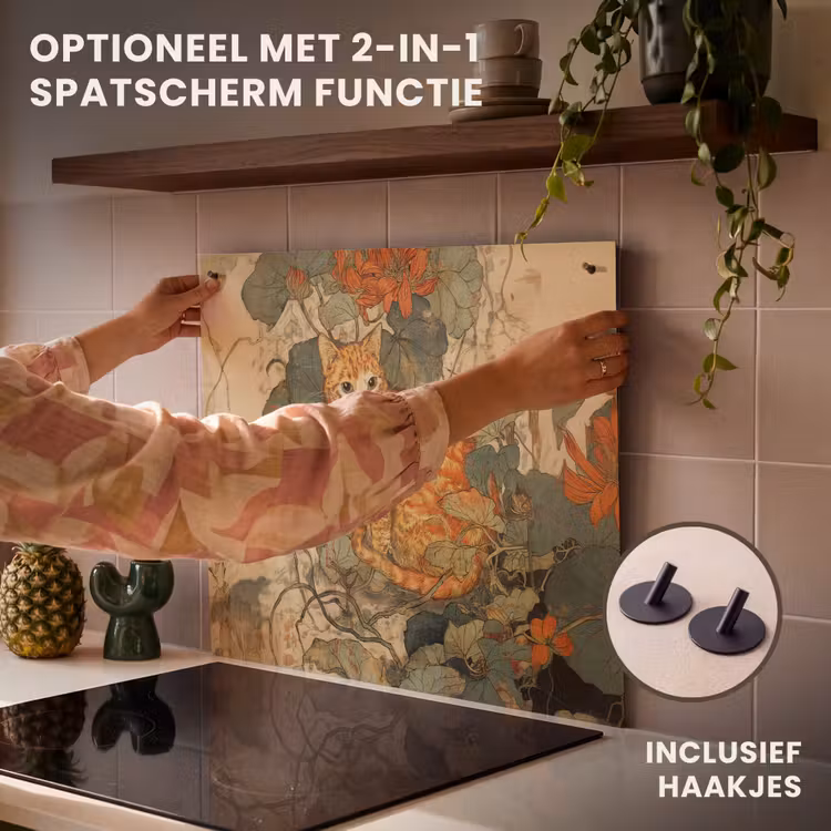 Inductie beschermer - Kat - Sierlijk - Bloemen — 10