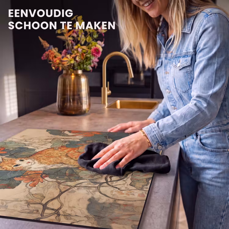 Inductie beschermer - Kat - Sierlijk - Bloemen — 6