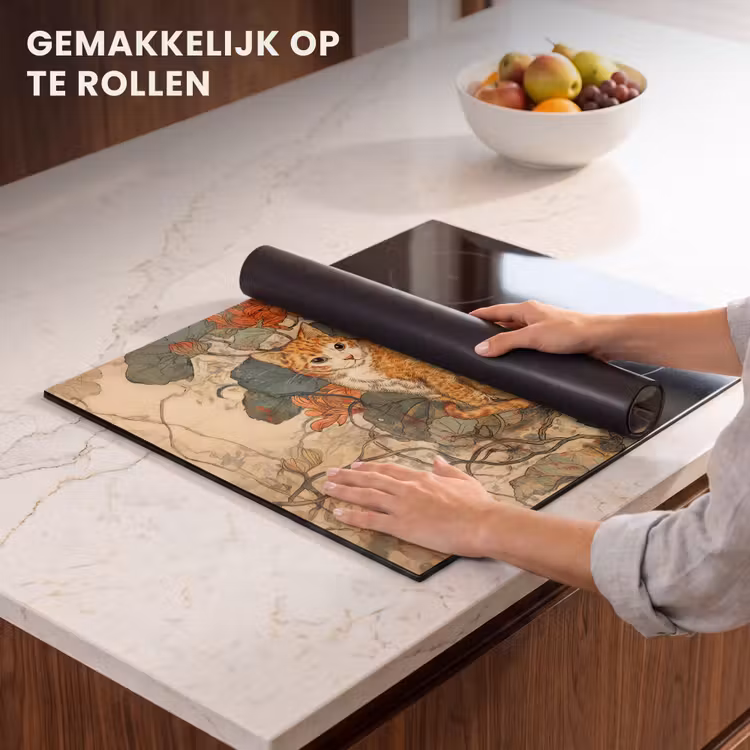 Inductie beschermer - Kat - Sierlijk - Bloemen — 7