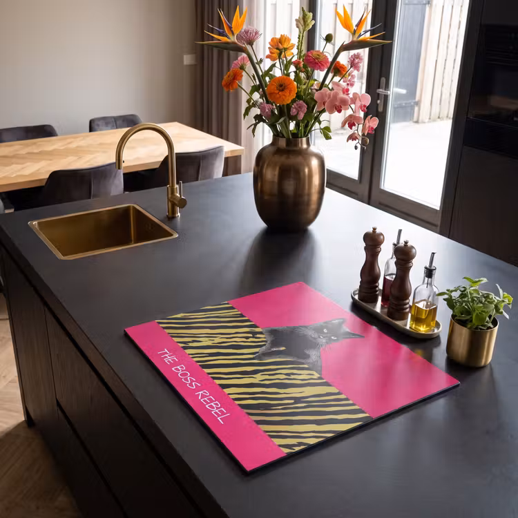 Inductie beschermer - Kat - Baas - Roze - Tijgerprint — 5