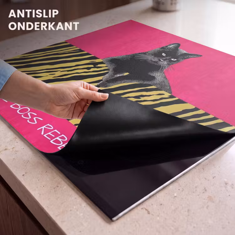 Inductie beschermer - Kat - Baas - Roze - Tijgerprint — 9