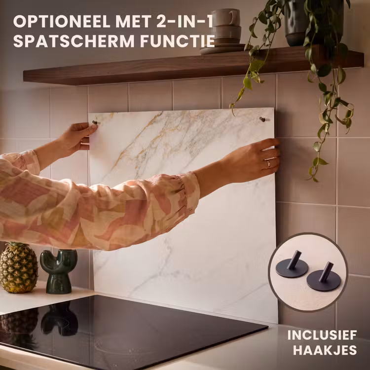 Inductie beschermer - Marmer - Steen - Wit - Goud - Marmerlook - Steen - Luxe — 10