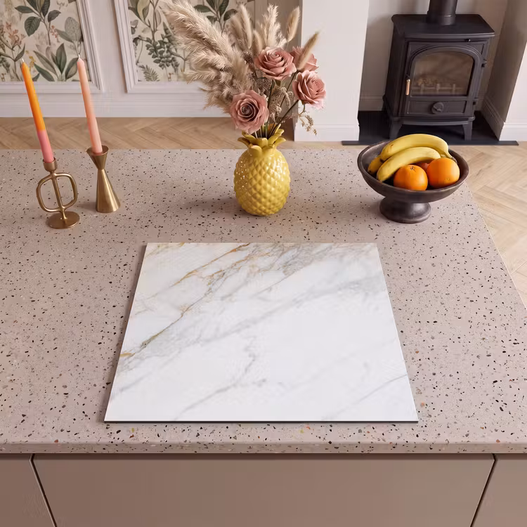 Inductie beschermer - Marmer - Steen - Wit - Goud - Marmerlook - Steen - Luxe — 2