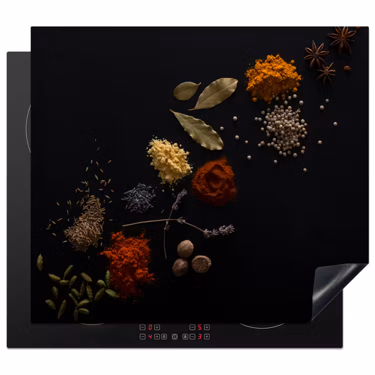 Inductie beschermer - Kruiden - Zwart - Specerijen - Keuken - Koken