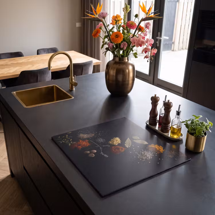 Inductie beschermer - Kruiden - Zwart - Specerijen - Keuken - Koken — 5