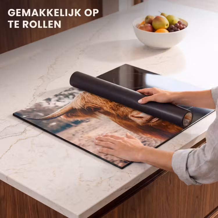 Inductie beschermer - Koe- Schotse hooglander - Hoorns - Bruin - Landschap — 7