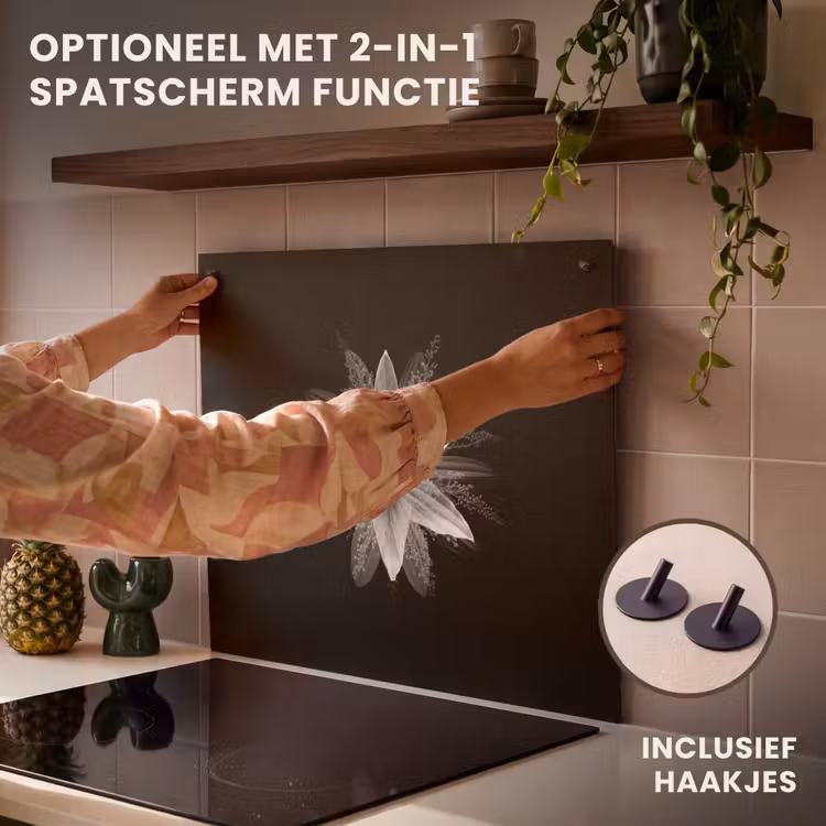 Inductie beschermer - Bloem - Zwart - Wit — 10