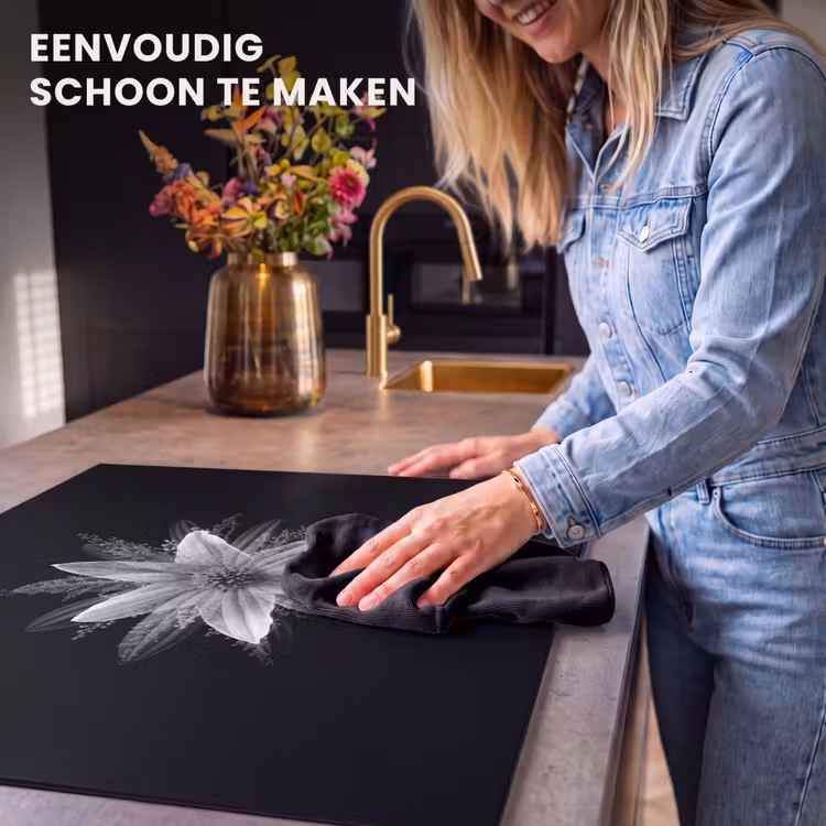 Inductie beschermer - Bloem - Zwart - Wit — 6