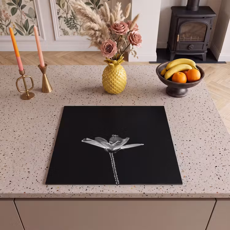Inductie beschermer - Geranium - Zwart - Wit — 2