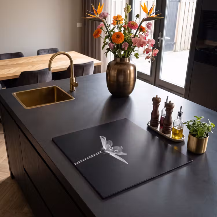 Inductie beschermer - Geranium - Zwart - Wit — 5