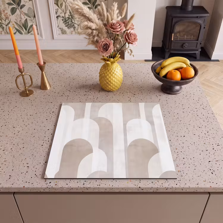 Inductie beschermer - Abstracte bogen - Modern - Beige — 2