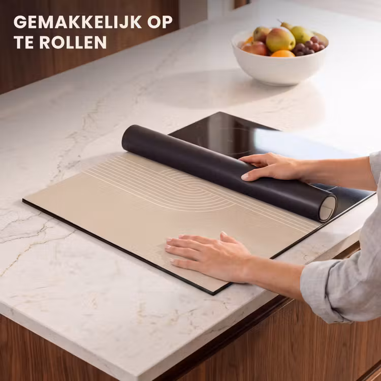 Inductie beschermer - Parallelle lijnen - Lichte textuur - Beige — 7