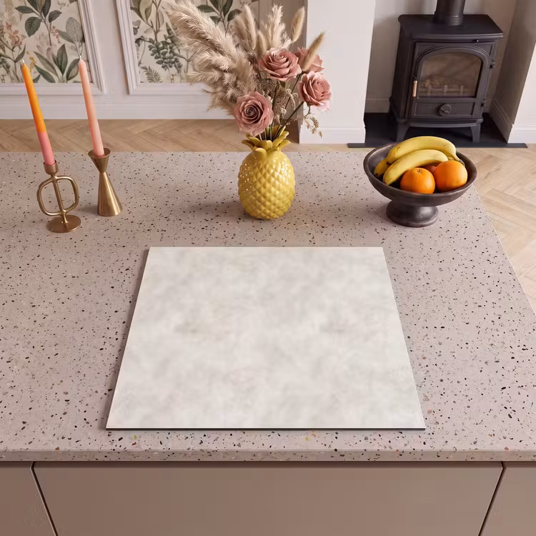 Inductie beschermer - Crèmebeige - Marmer - Aders — 2
