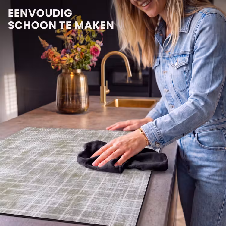 Inductie beschermer - Linnen - Patroon - Groen — 6