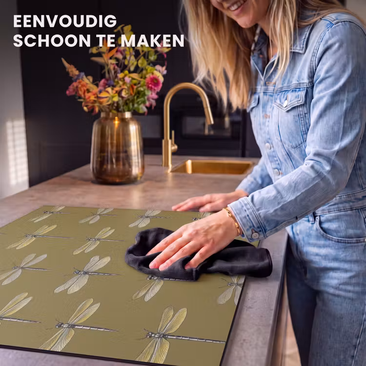Inductie beschermer - Libellen - Patroon - Groen — 6