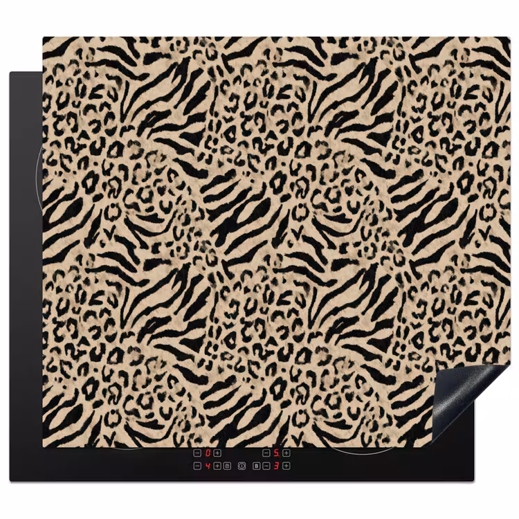 Inductie beschermer - Giraf - Zebra - Motief - Bruin