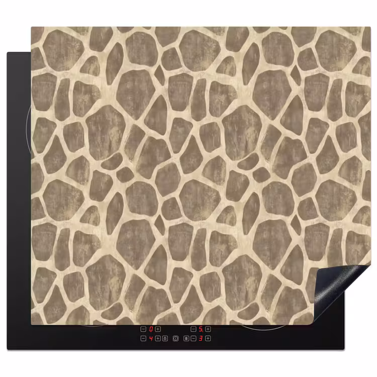 Inductie beschermer - Giraf - Patroon - Beige - Bruin