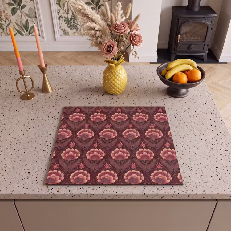 Inductie beschermer - Bloemen - Waaier - Paars — 2