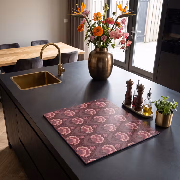 Inductie beschermer - Bloemen - Waaier - Paars — 5