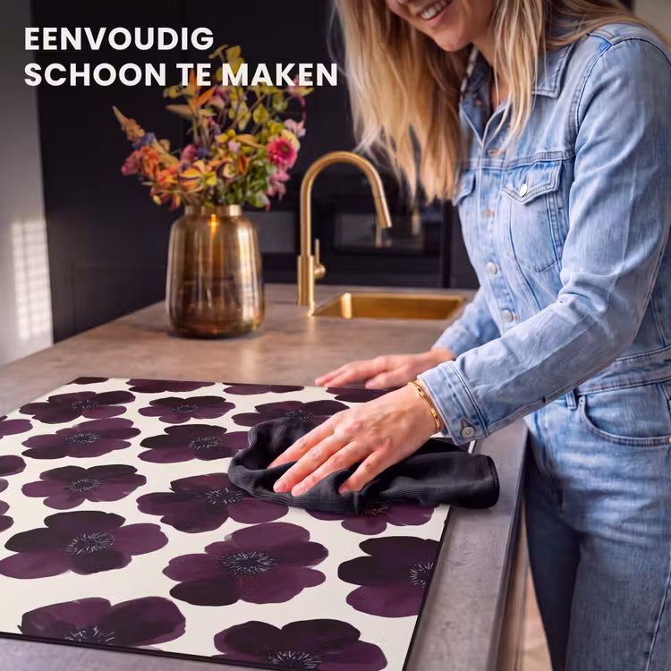 Inductie beschermer - Bloemen - Aquarel - Paars — 6