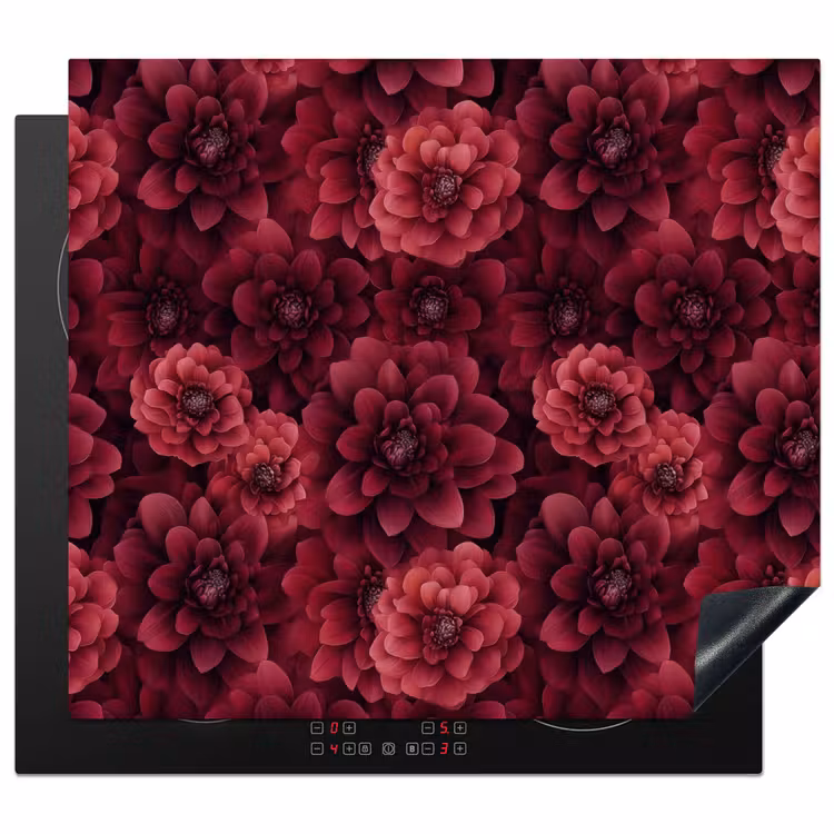 Inductie beschermer - Dahlias - Bloemen - Rood