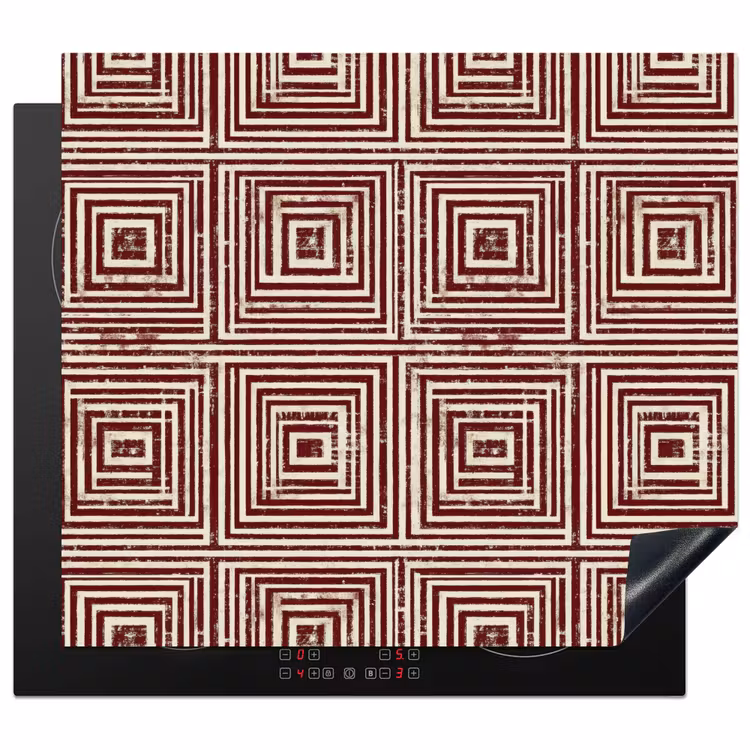 Inductie beschermer - Geometrisch - Patroon - Rood