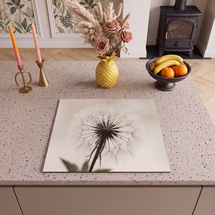 Inductie beschermer - Paardenbloem - Minimalistisch - Wit — 2