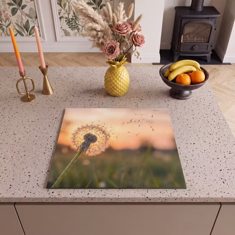 Inductie beschermer - Paardenbloem - Zonsondergang - Veld — 2